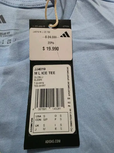 Polera Adidas Ice Tee Azul Talla M - miniatura 3