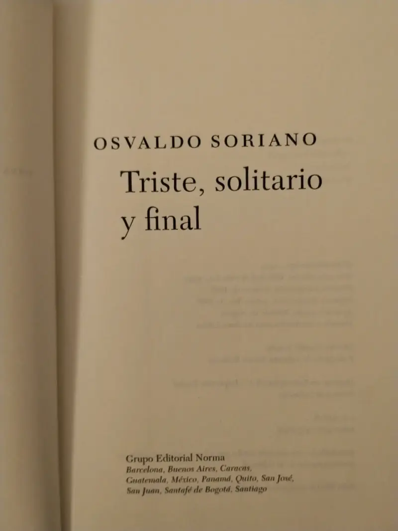 Libro 'Triste, solitario y final' de Osvaldo Soriano - 3