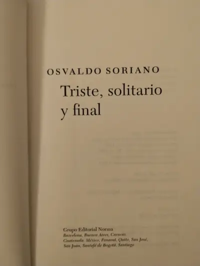 Libro 'Triste, solitario y final' de Osvaldo Soriano - miniatura 3