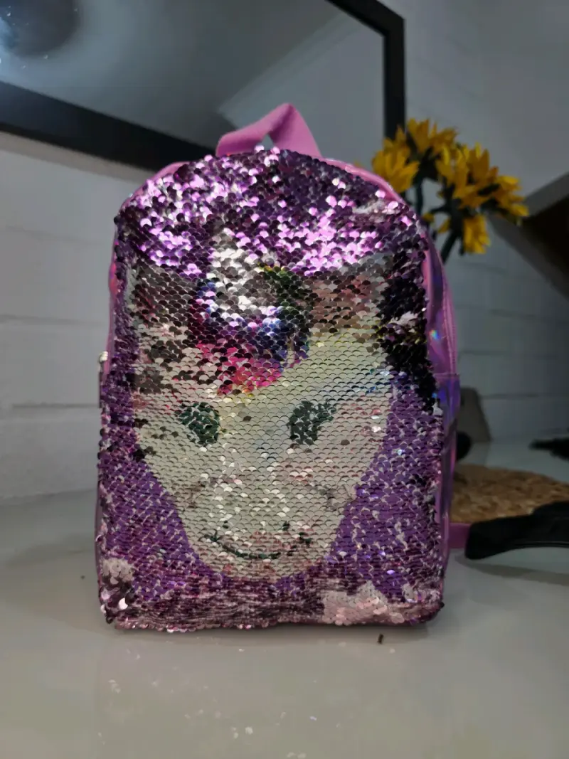 Mochila infantil con lentejuelas reversibles de unicornio - 1