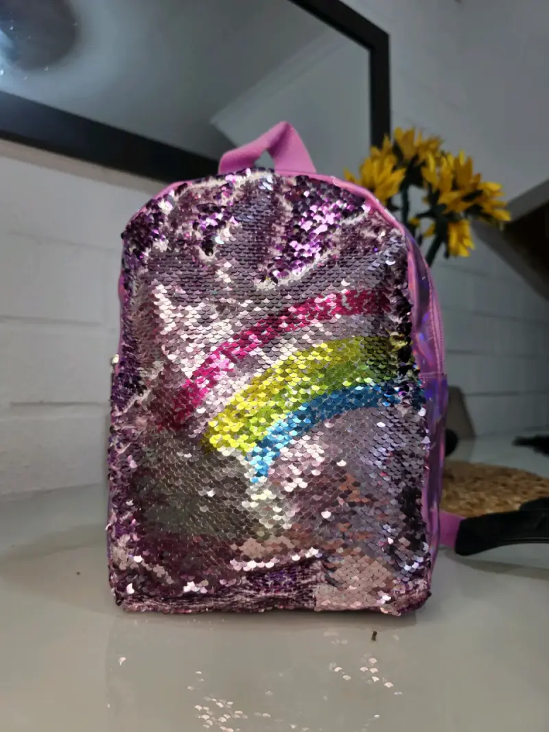 Mochila infantil con lentejuelas reversibles de unicornio - 2