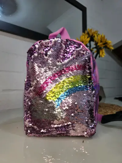 Mochila infantil con lentejuelas reversibles de unicornio - miniatura 2
