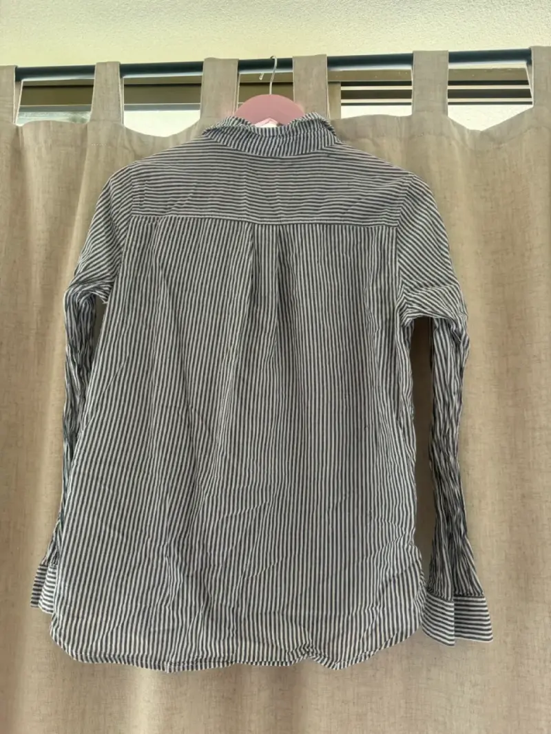 Camisa de rayas azul y blanco para mujer - 2