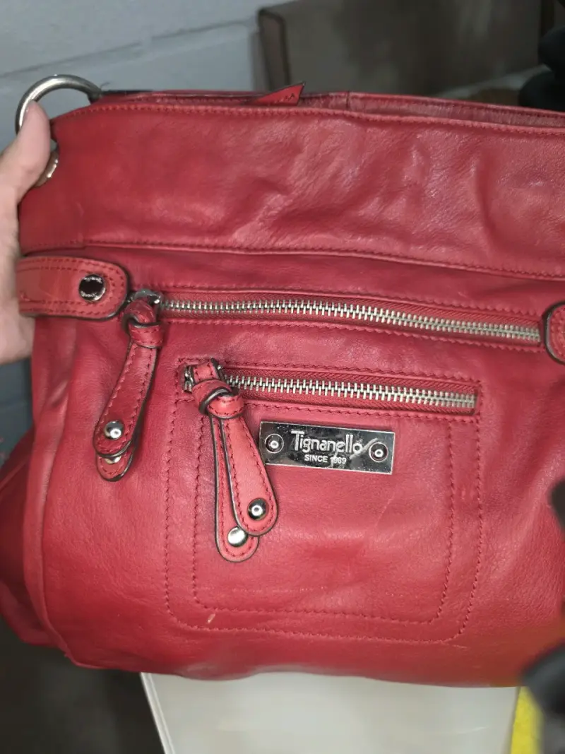 Bolso de cuero rojo Tignanello con detalles - 4