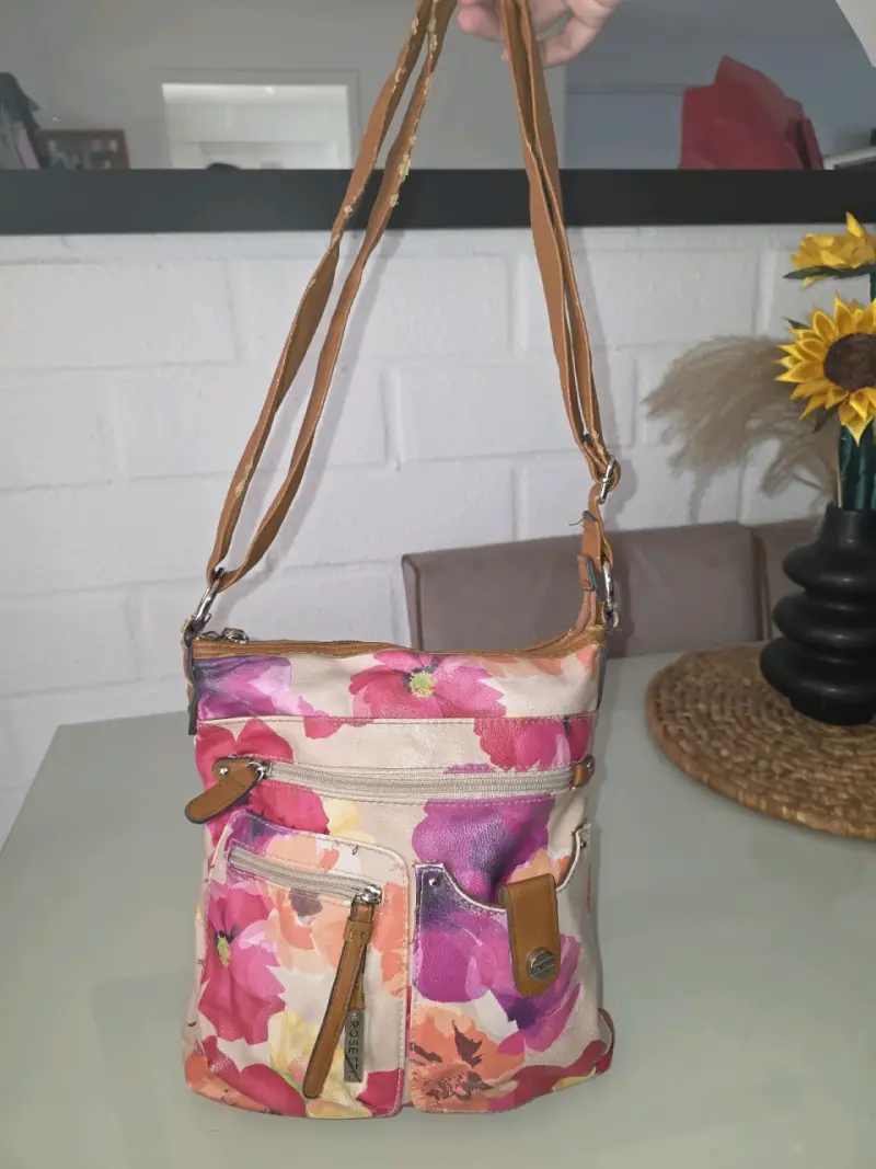 Bolso de hombro floral con correas ajustables - 1