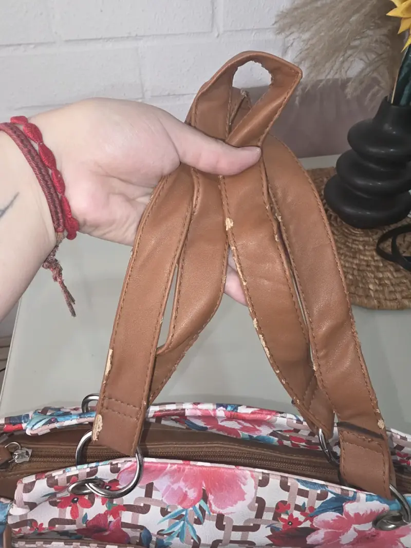 Bolso de mano floral Rosetti con asas marrones - 4