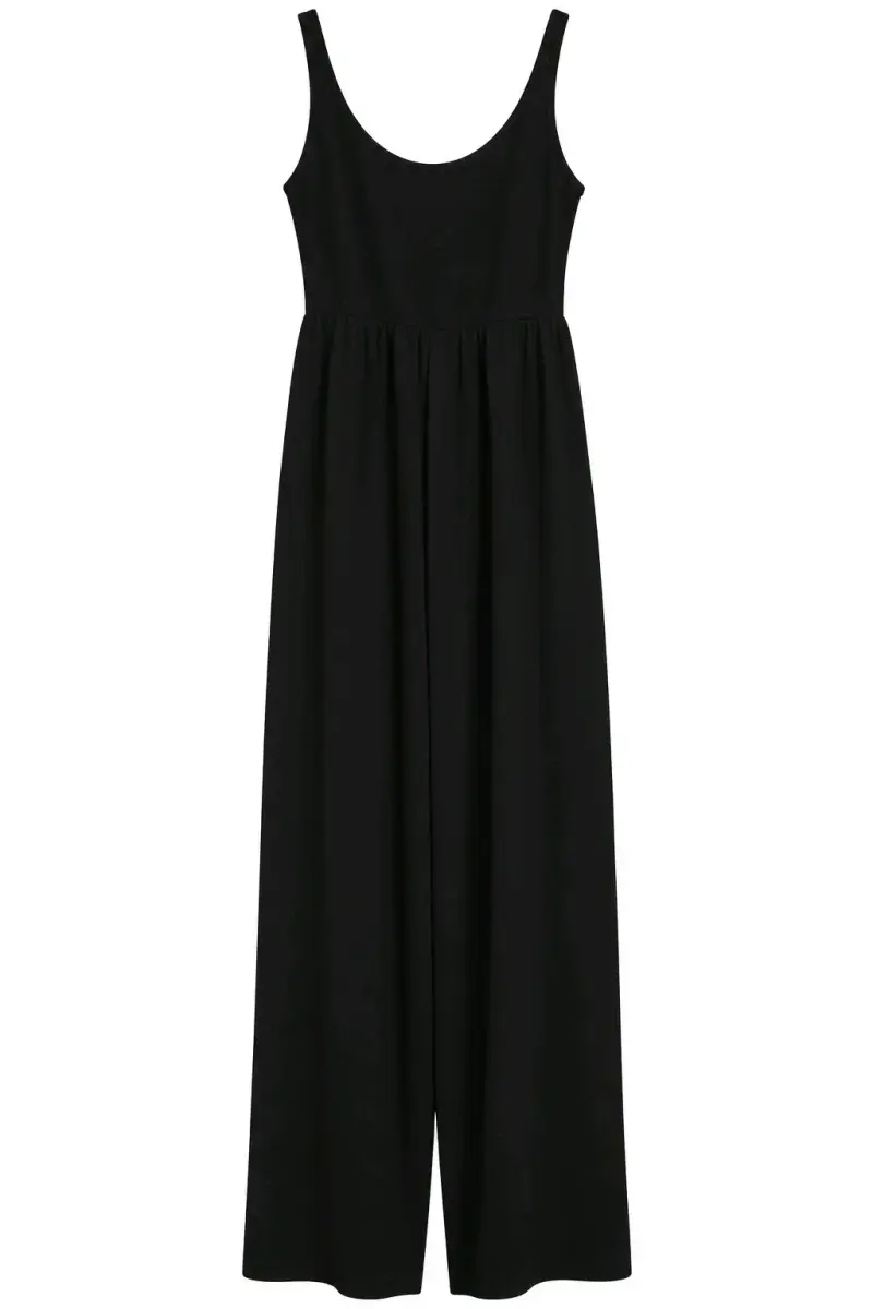 Jumpsuit negro sin mangas para mujer - 1