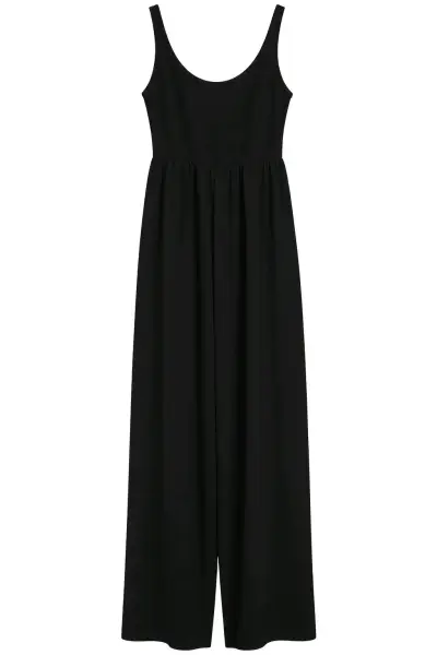 Jumpsuit negro sin mangas para mujer - miniatura 1