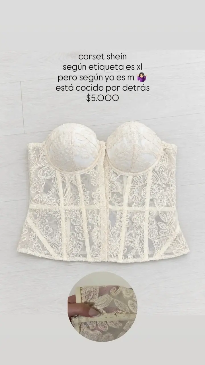 Corset de encaje Shein beige ajustado