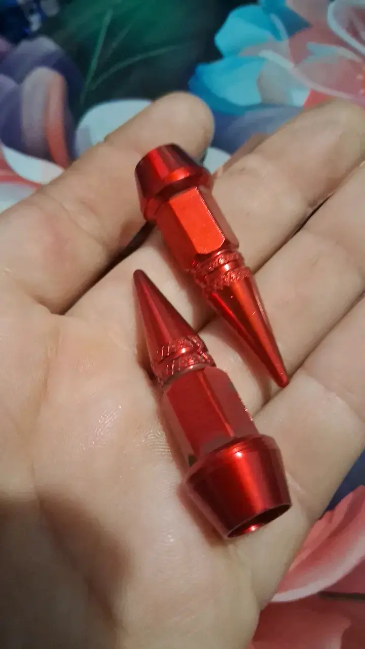 Puntas de metal rojas para  válvulas  de aire moto - 2