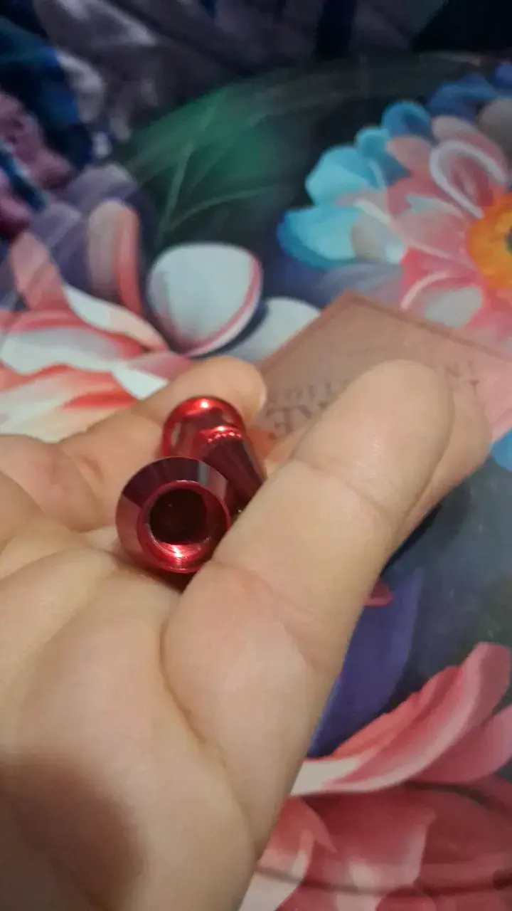 Puntas de metal rojas para  válvulas  de aire moto - 3