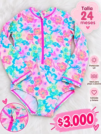 Traje de baño floral para niña 24 meses - miniatura 1