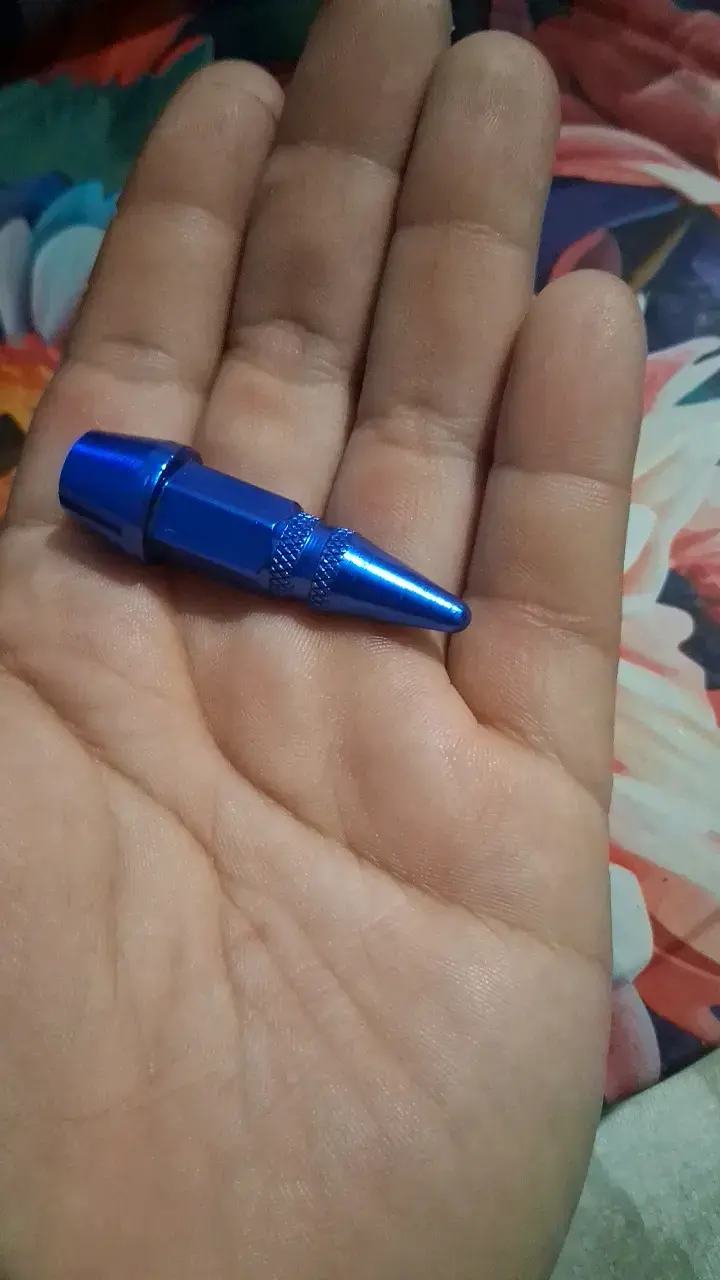 Boquilla de aluminio azul para motos y autos - 2