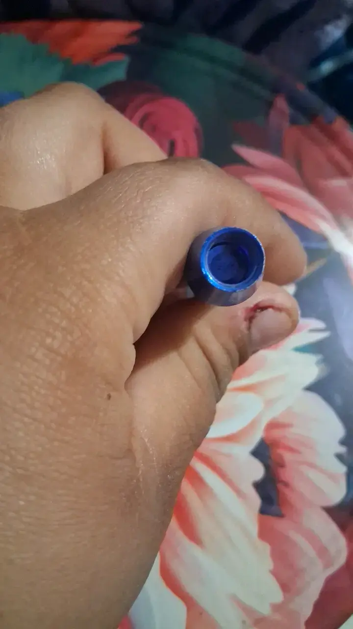 Boquilla de aluminio azul para motos y autos - 3