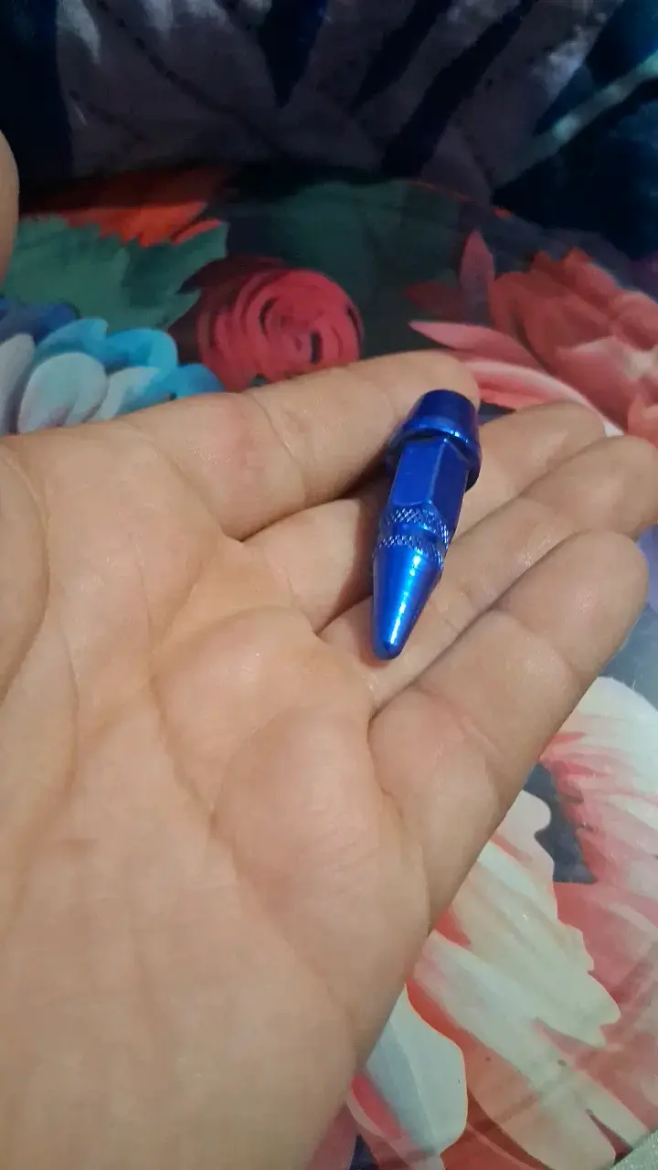 Boquilla de aluminio azul para motos y autos - 4
