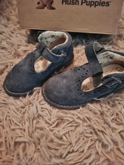 Zapatos de niña Hush Puppies azul con hebilla - miniatura 2