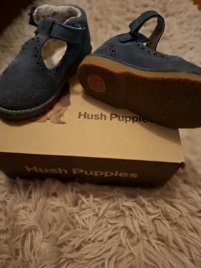 Zapatos de niña Hush Puppies azul con hebilla - miniatura 6