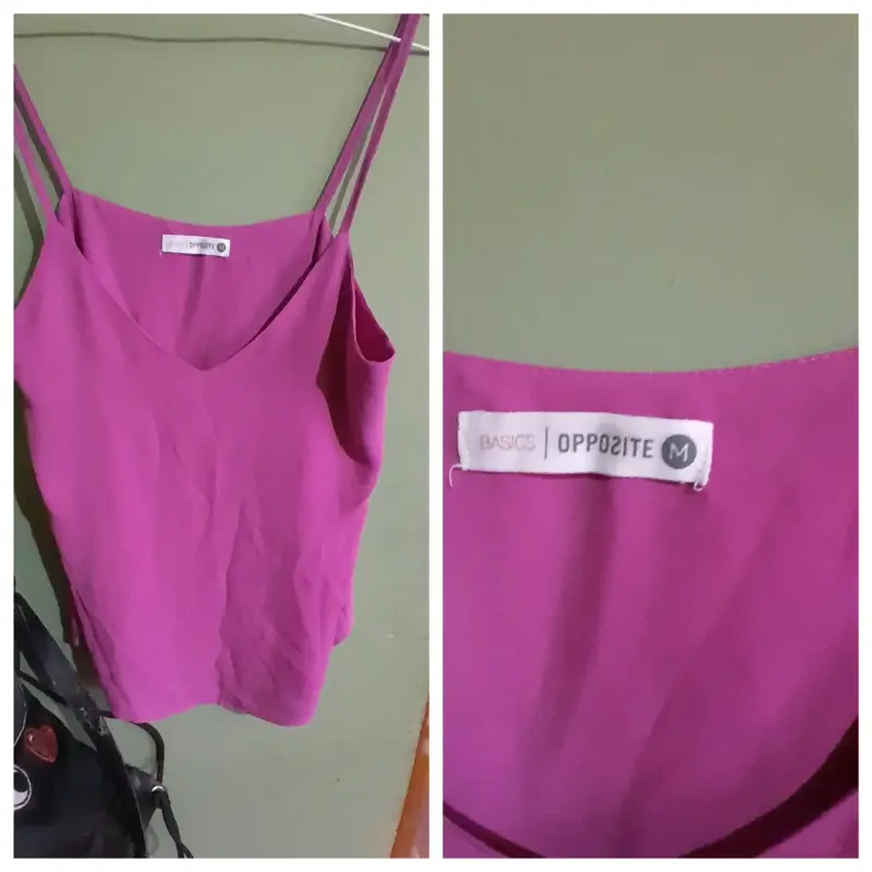 Blusa de tirantes fucsia Opposite Basics