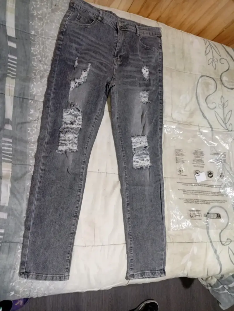 Jeans grises estilo vaquero de hombre talla m - 2