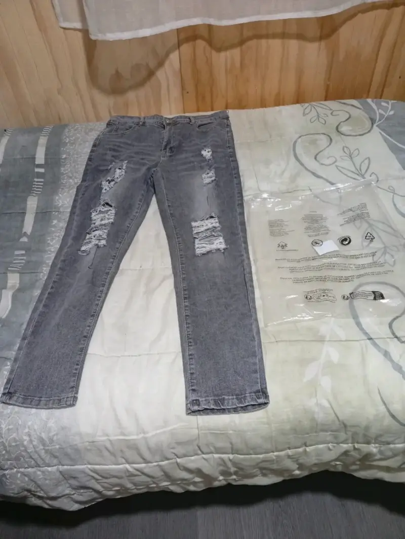 Jeans grises estilo vaquero de hombre talla m - 4
