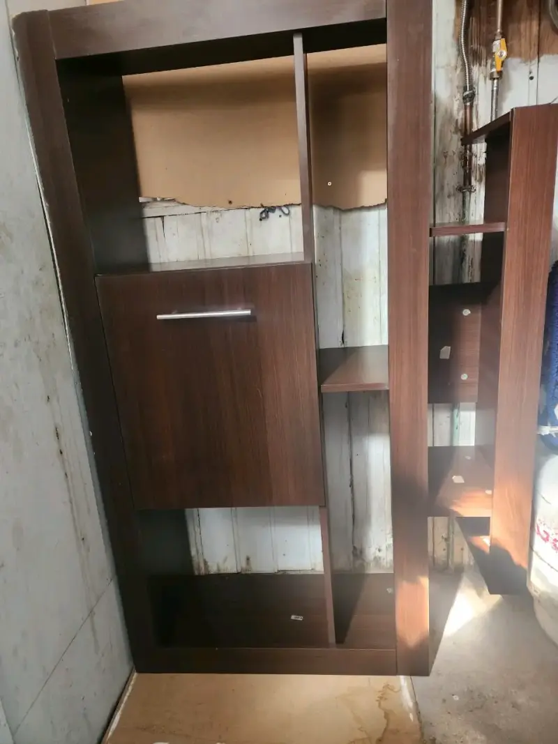 Mueble organizador de madera oscuro - 2