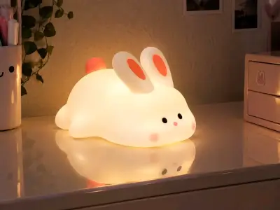 Lámpara de noche conejo de silicona - miniatura 1