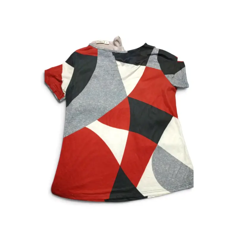 Polera estampada geométrica multicolor para mujer - 2