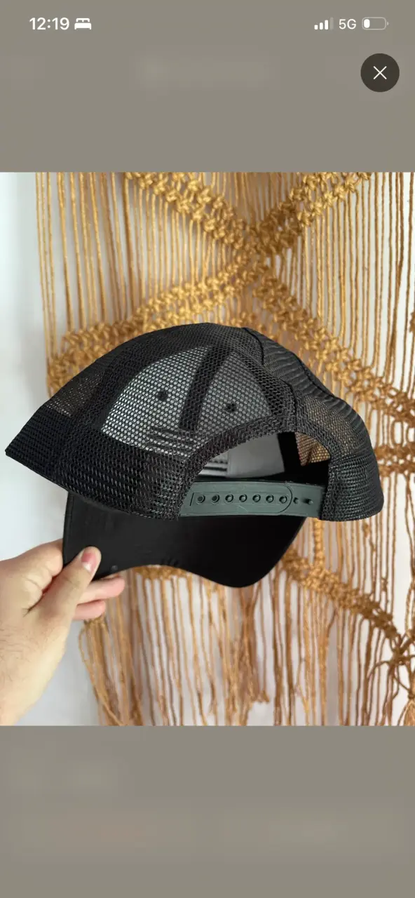 Gorra negra con bandera usa bordada - 3