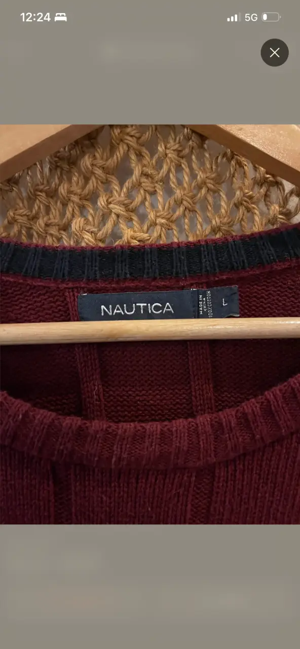 Suéter burdeos de lana Nautica para hombre - 3
