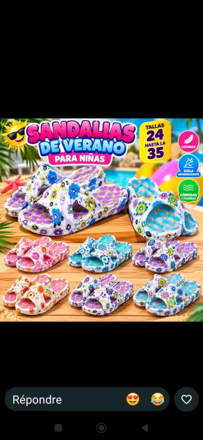 Sandalias de verano para niñas con diseño colorido - miniatura 2