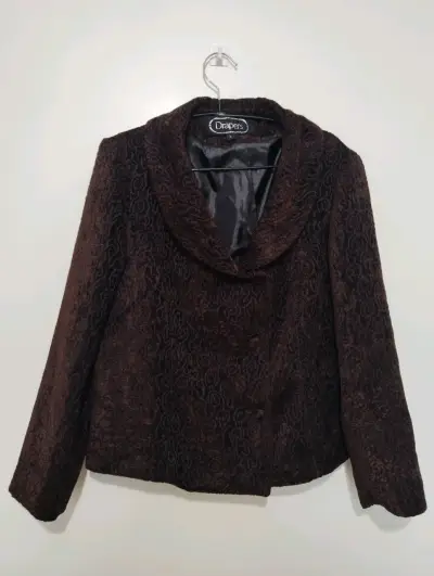 Chaqueta de terciopelo marrón Drapers L - miniatura 1