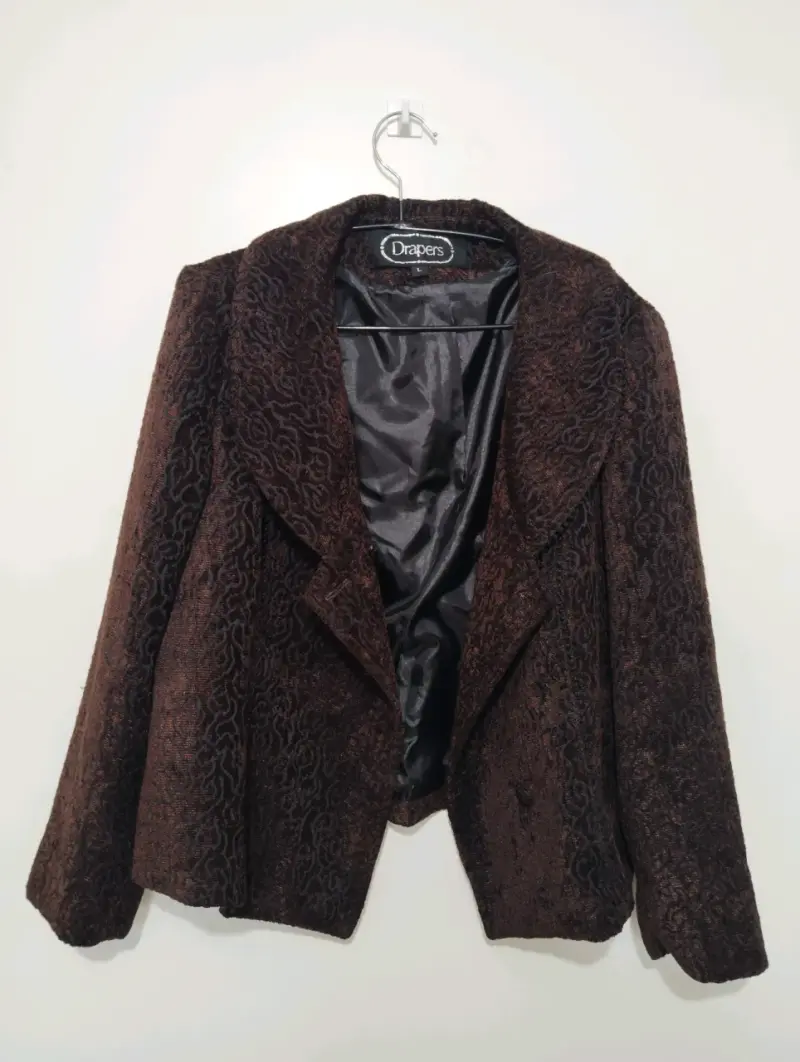 Chaqueta de terciopelo marrón Drapers L - 2