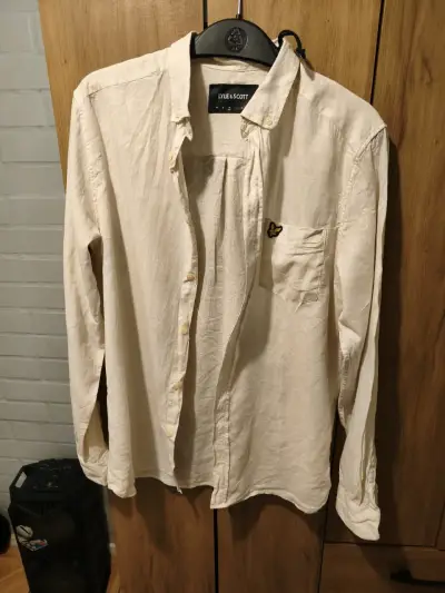 Camisa Lyle & Scott beige de lino para hombre - miniatura 1