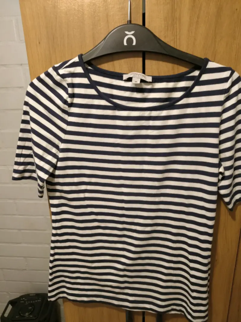 Polera de rayas azul y blanco para mujer - 2