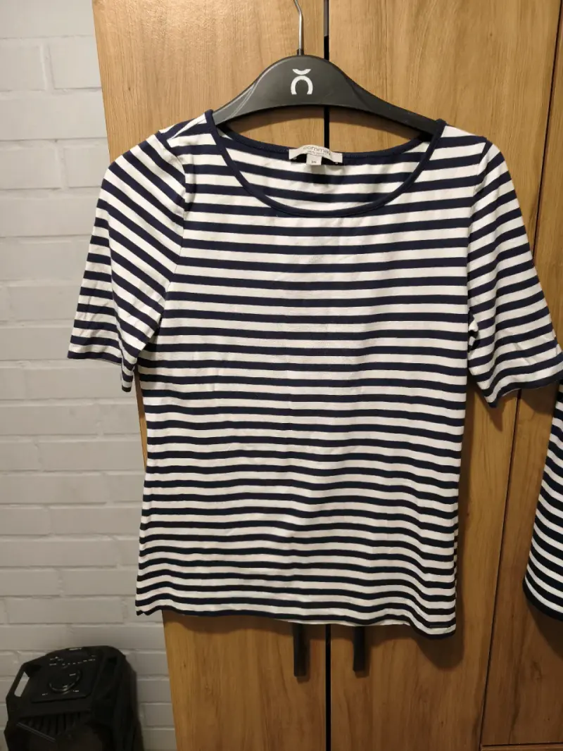 Polera de rayas azul y blanco para mujer - 3