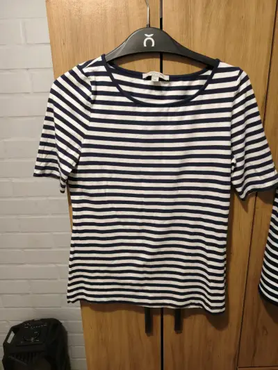 Polera de rayas azul y blanco para mujer - miniatura 3