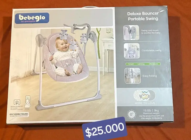Columpio portátil para bebé Bebeglo con música