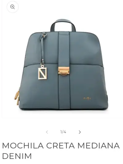 Mochila mediana negra de cuero sintético - miniatura 2