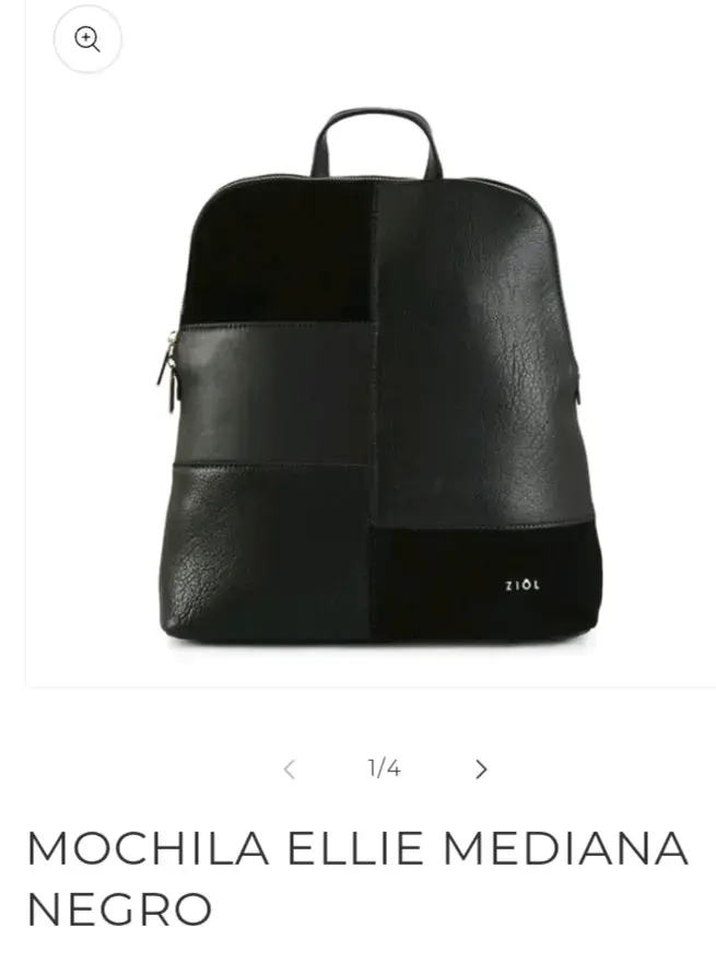 Mochila mediana negra de cuero sintético - 3