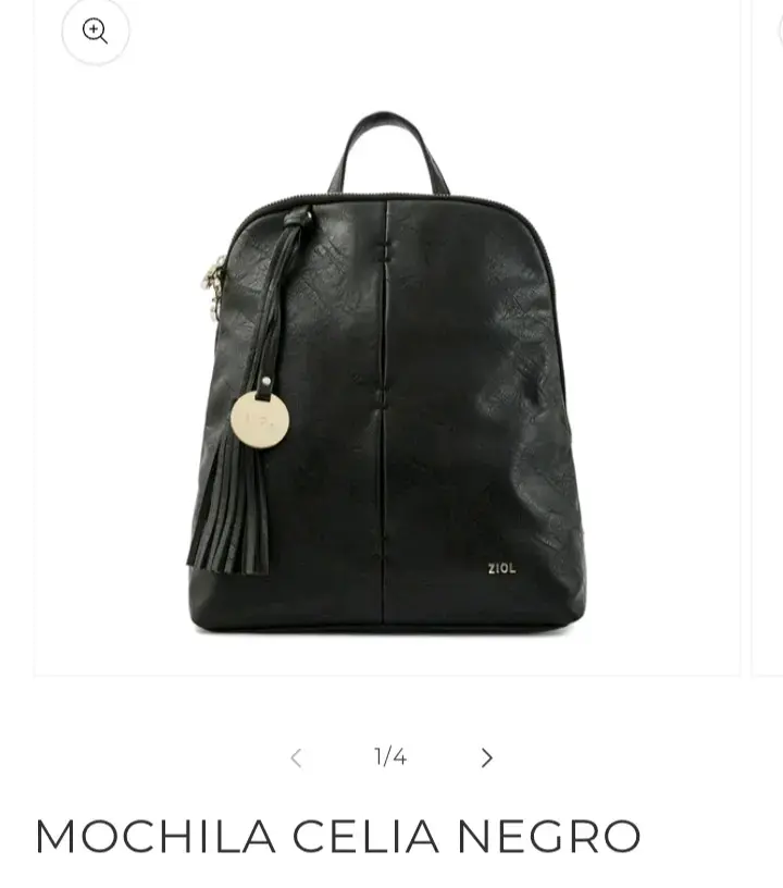 Mochila mediana negra de cuero sintético - 5