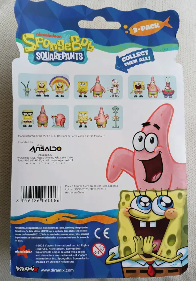 Set de Figuras 3D de Bob Esponja y Amigos - 3