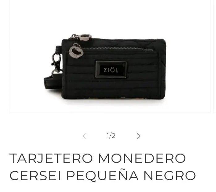Monedero negro pequeño con cierre Ziol - 1