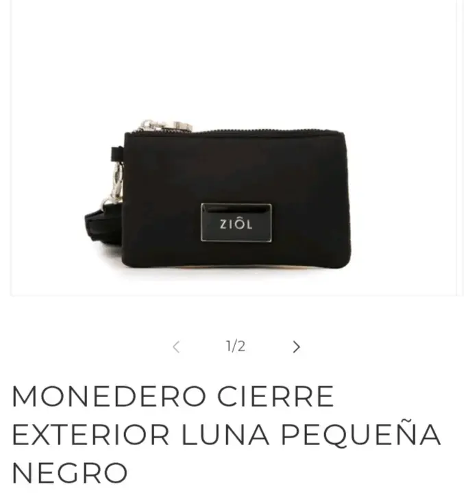 Monedero negro pequeño con cierre Ziol - 2