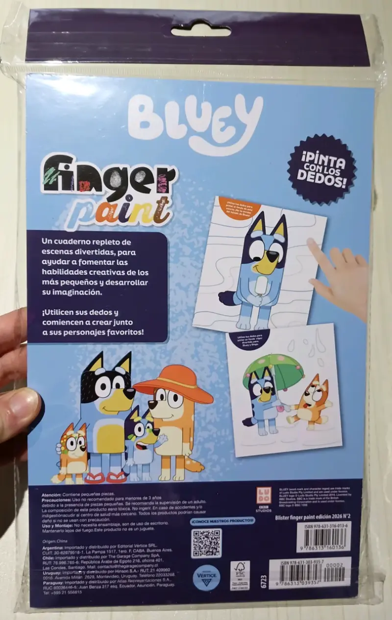 Set de Pintura con Dedos Bluey 48 Páginas - 2