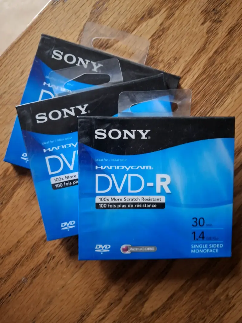 Paquete de 3 DVD-R Sony Handycam 1.4GB - 1