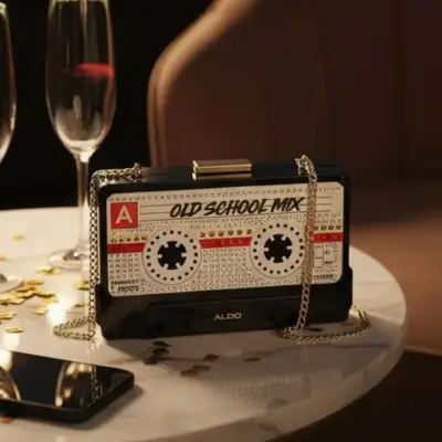 Cartera Bolso Clutch ALDO Cassette negra - miniatura 4