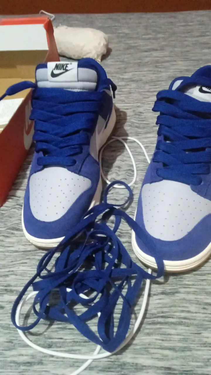 Zapatillas Nike Dunk Low Azul y Blanco - 3