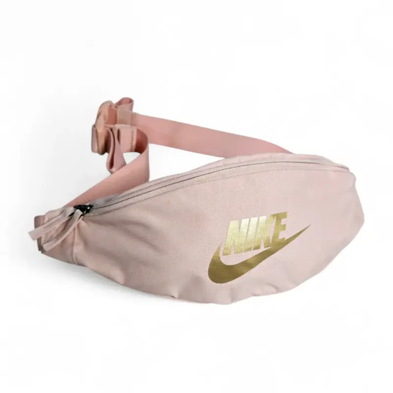Riñonera Nike rosa con logo dorado - 1