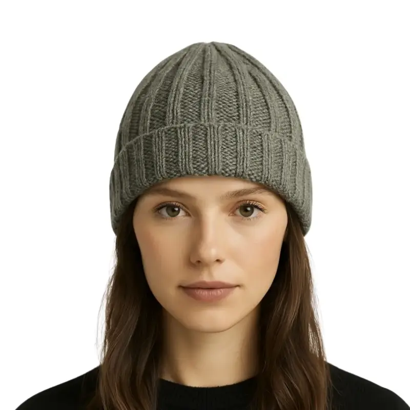 Gorro de Lana Tejido Gris Unisex - 2