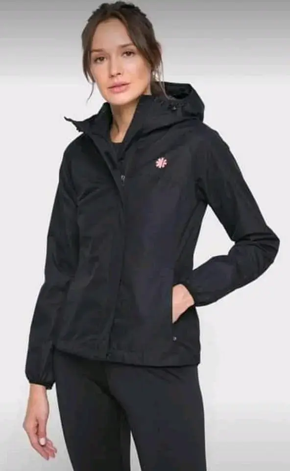Chaqueta impermeable negra para mujer S - 1